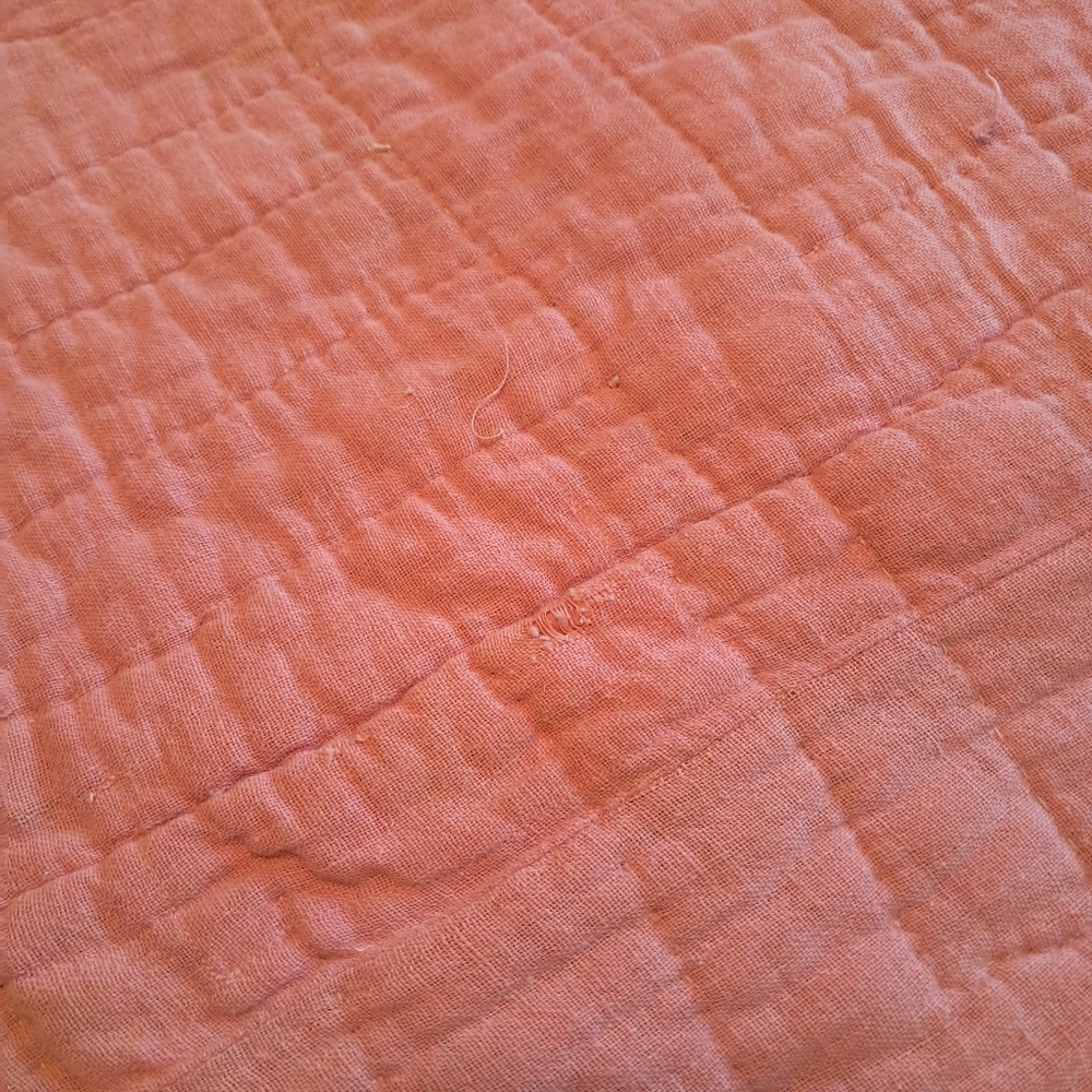 Vintage Antique Pink Quilt 68x84 Twin Floral Shabby Chic Cottage Retro Country - Picture 11 of 16